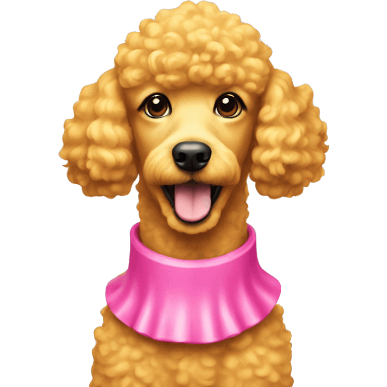 Yellow poodle with pink collar emoji