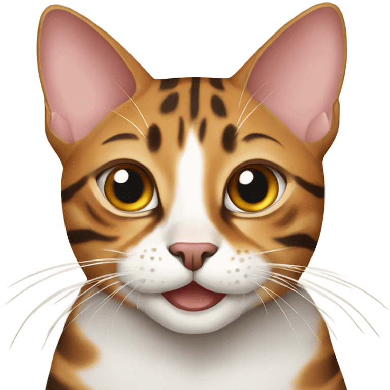 Happy Bengal cat at New Year emoji