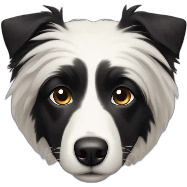 dog, short-hair, black, white-chest, white-stripe-down-face, black-snout, border-collie, mcnab, terrier emoji