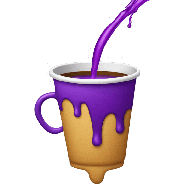 Double cup with purple liquid pouring out emoji