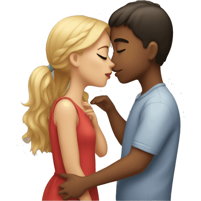 girl kissing boy  emoji