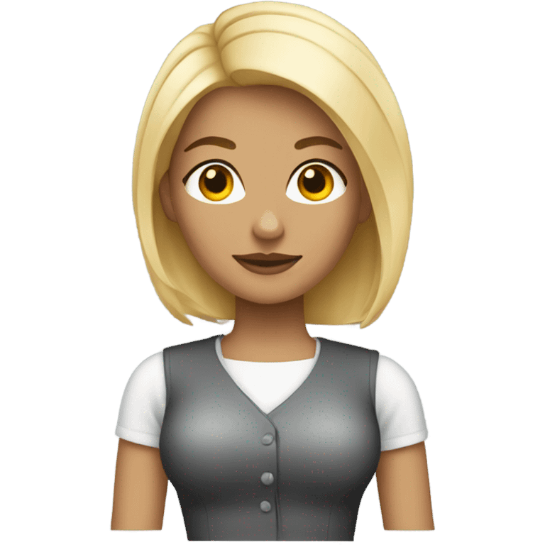 Fit blonde hair skirt emoji