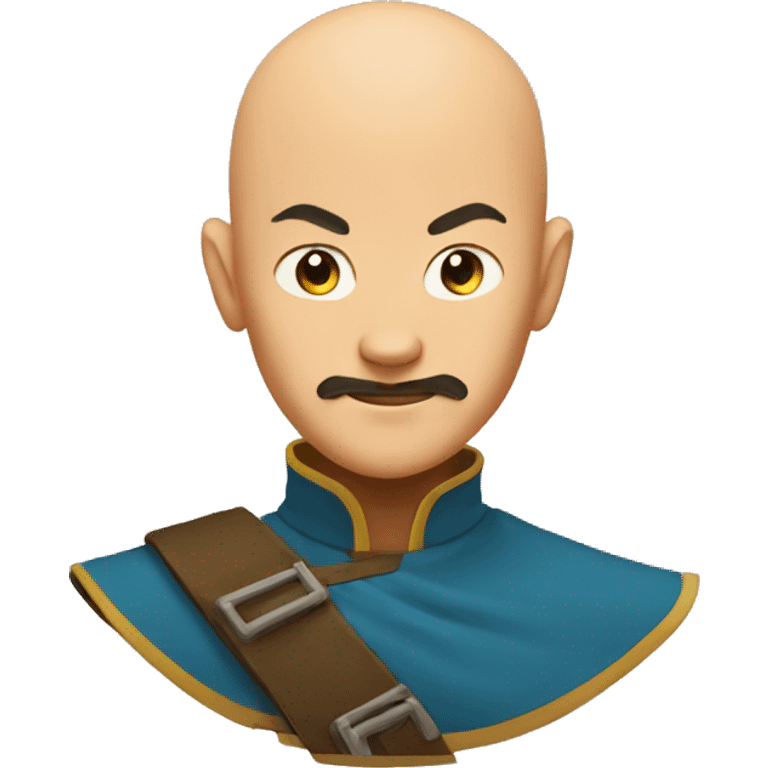 Bald Avatar the airbender with a cowboy moustache emoji