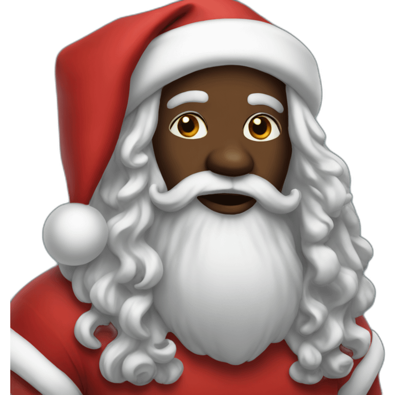 black santa with long hair emoji