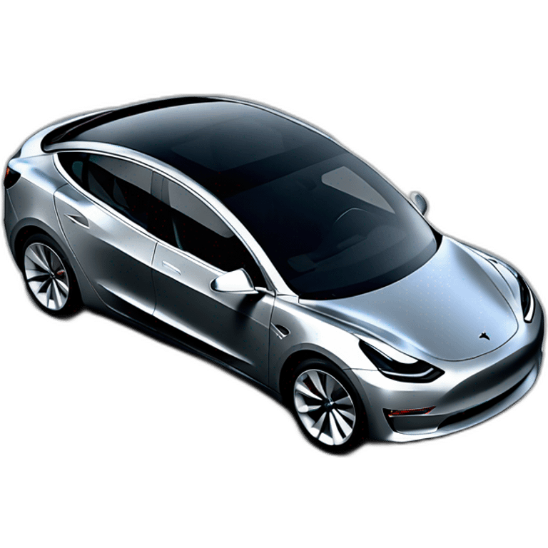 Tesla model 3 gray emoji