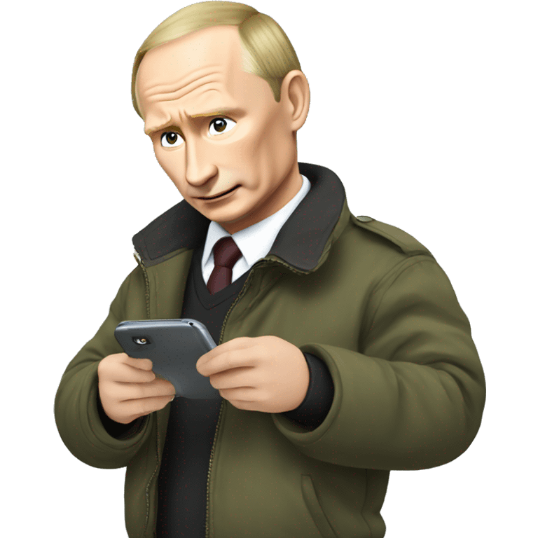 Putin with smarphone emoji