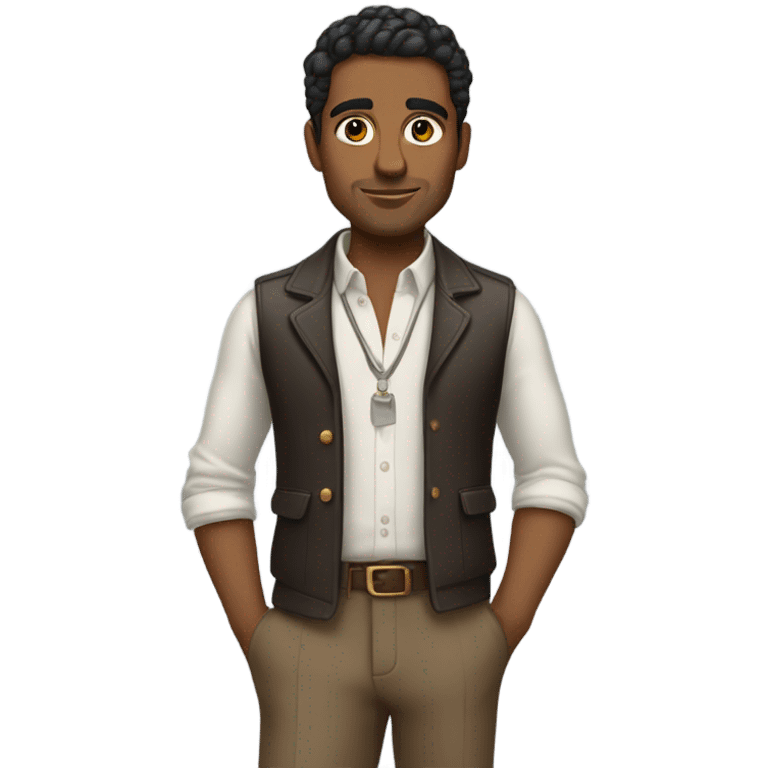 brown man hot shot hari emoji