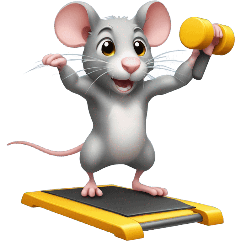 Rat in a gym emoji