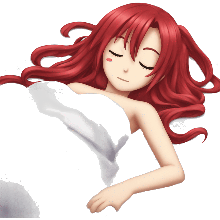 full body sleeping Rias Gremory anime style art emoji