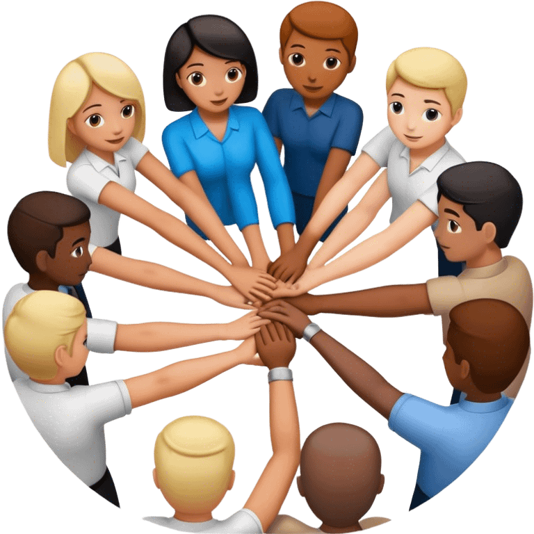 a group of professional holding hands in circle emoji