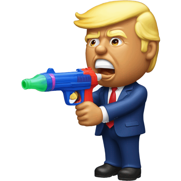 Donald trump sucking on a squirt gun emoji