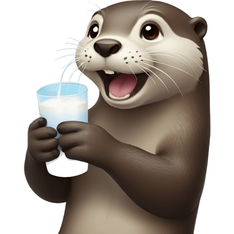 Otter drinking milk emoji