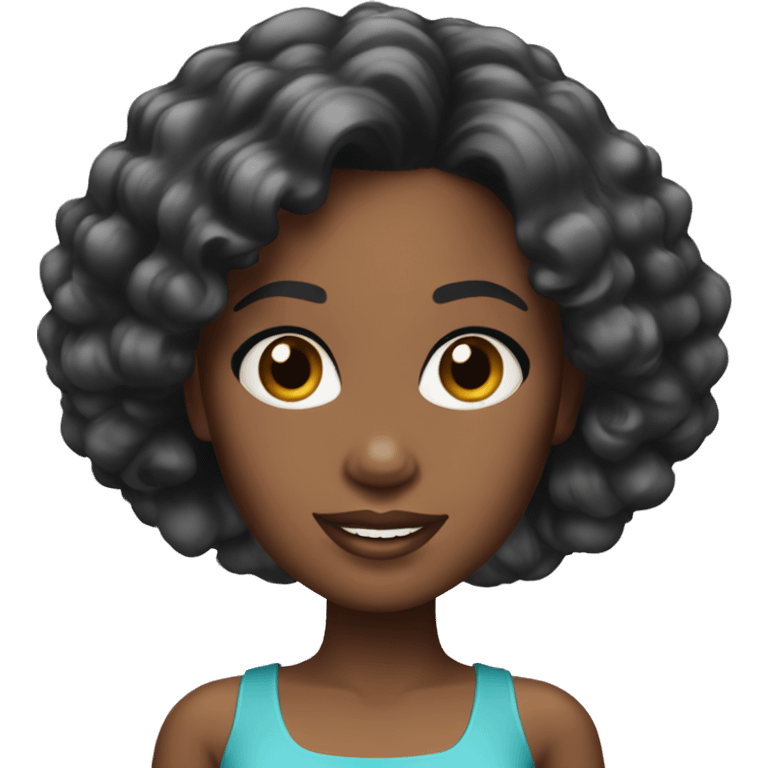 A black Barbie with a short hair  emoji