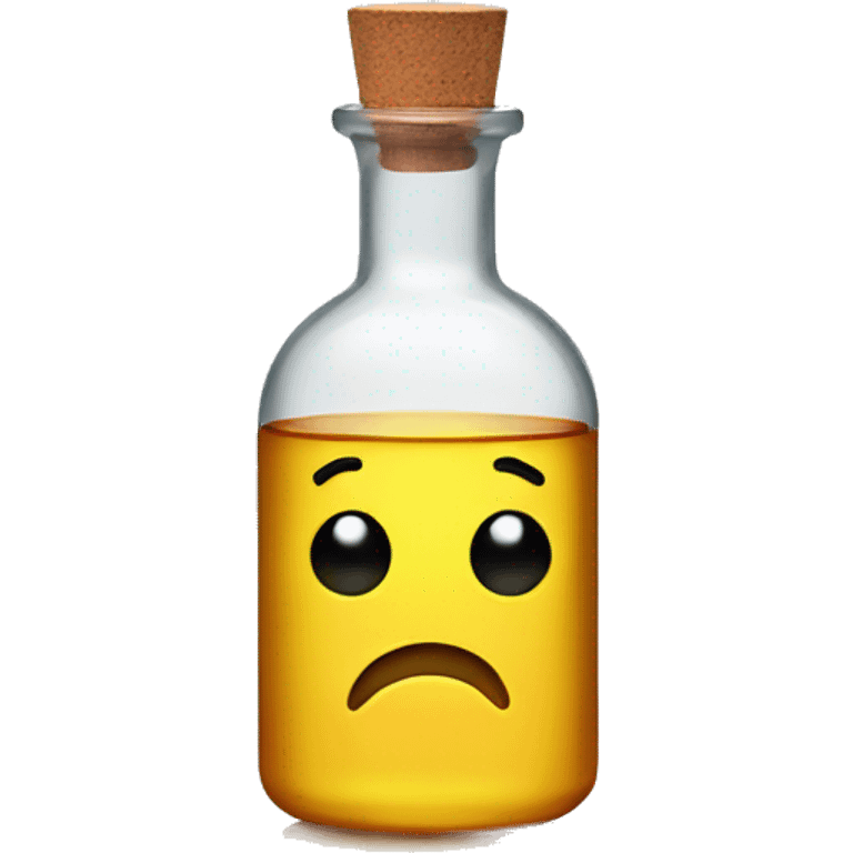 A reagent bottle with a smirk on it emoji