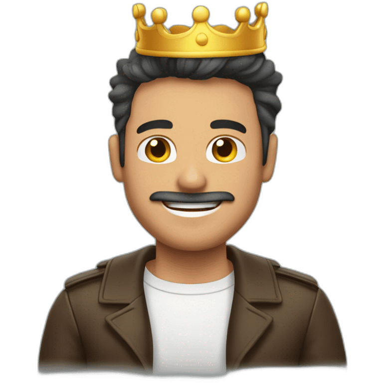 hombre feliz con corona cuerpo completo emoji