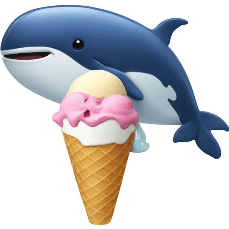 Whale eating ice cream  emoji