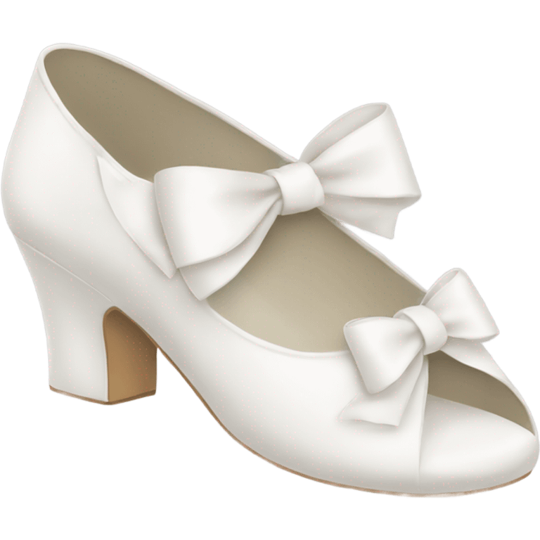 White and soft cute ribbon footwear  emoji