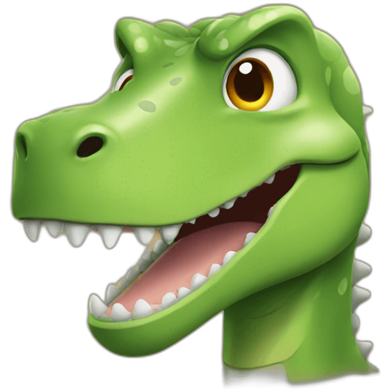 a dinosaur smiling at you emoji