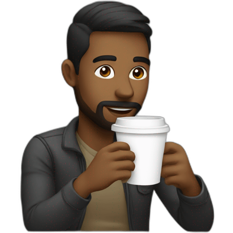 graphic designer drinking coffee emoji