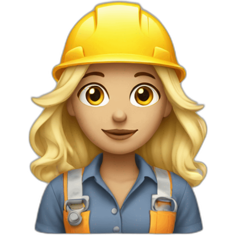 blonde girl dressed as a construction worker emoji