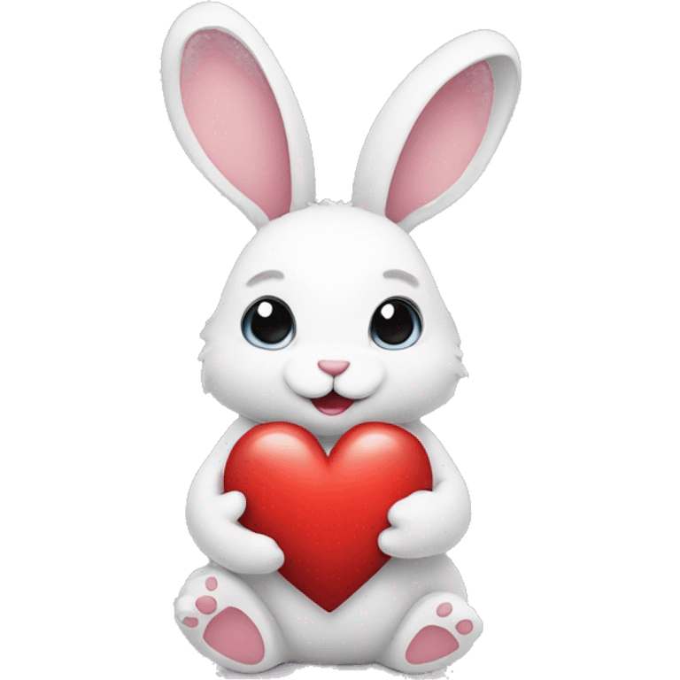 Bunny holding a heart emoji