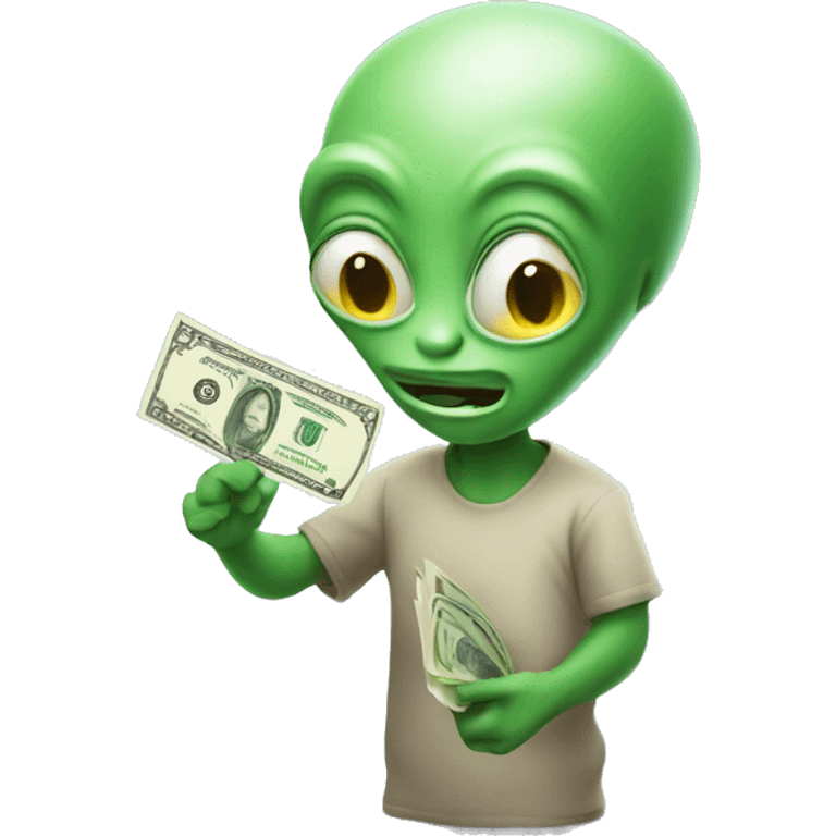 Alien with money emoji