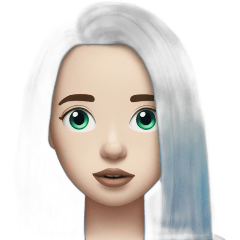 Billie eilish 2017 cheveux bleu emoji