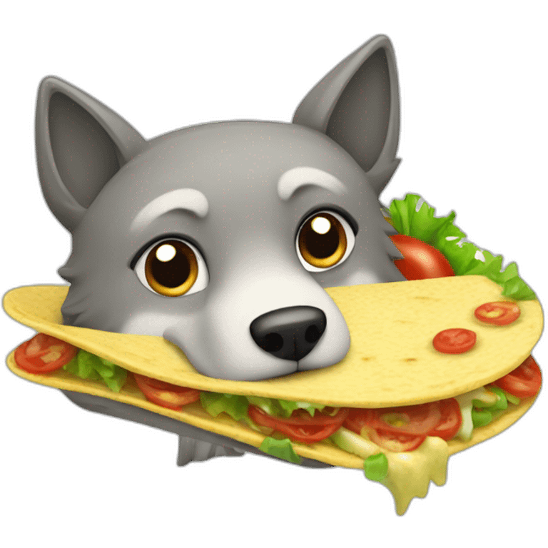 loup qui mange  un tacos emoji