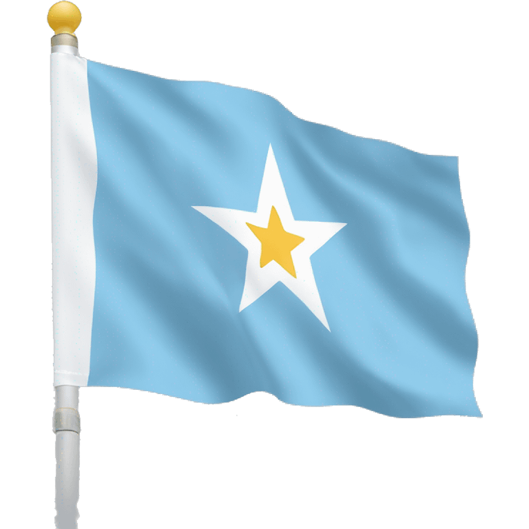 Guayaquil Flag it has 5 straps light blue, white, light blue, white andLight blue. In the third strap there are 3 centered white stars emoji