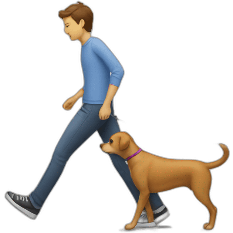 dog walking a person emoji