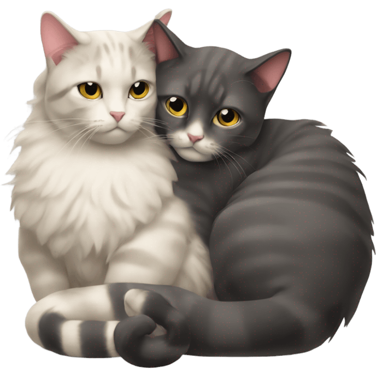 2 cats cuddling emoji