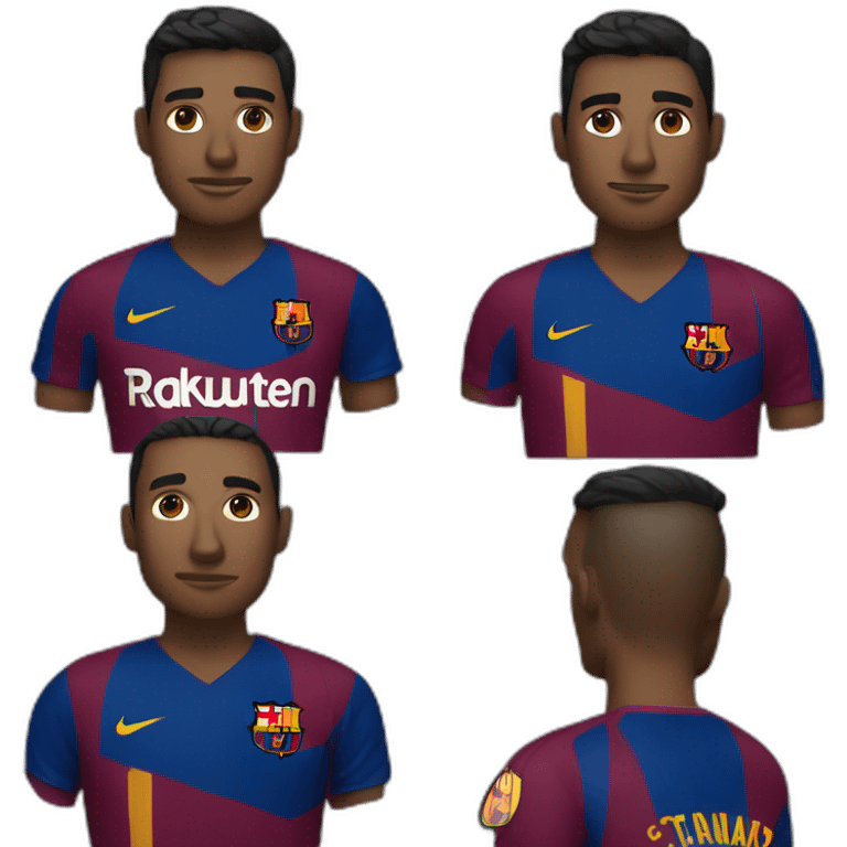 A man wearing a Barcelona shirt emoji