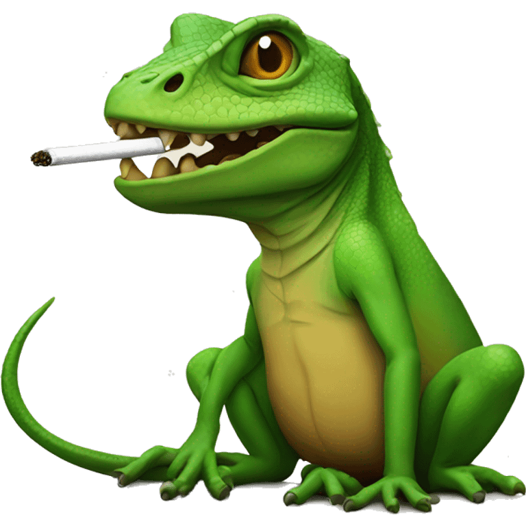 Lizard smoking emoji