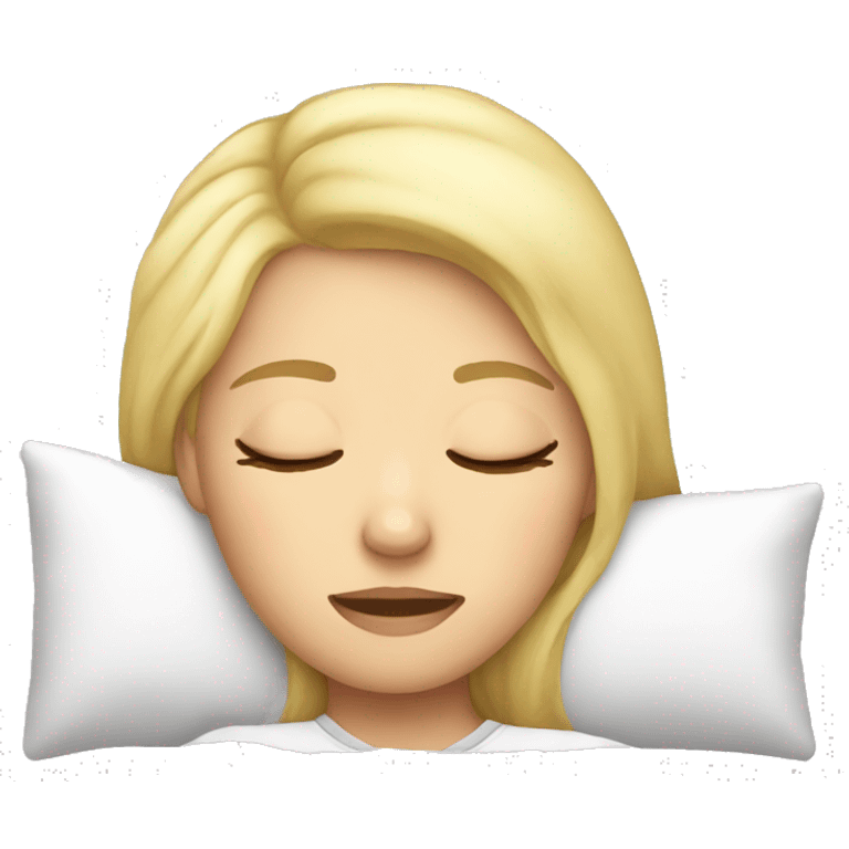 Blonde girl sleeping emoji