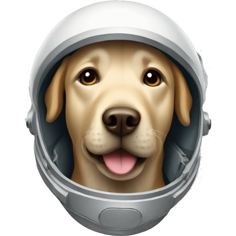 Labrador with space helmet front ios emoji emoji