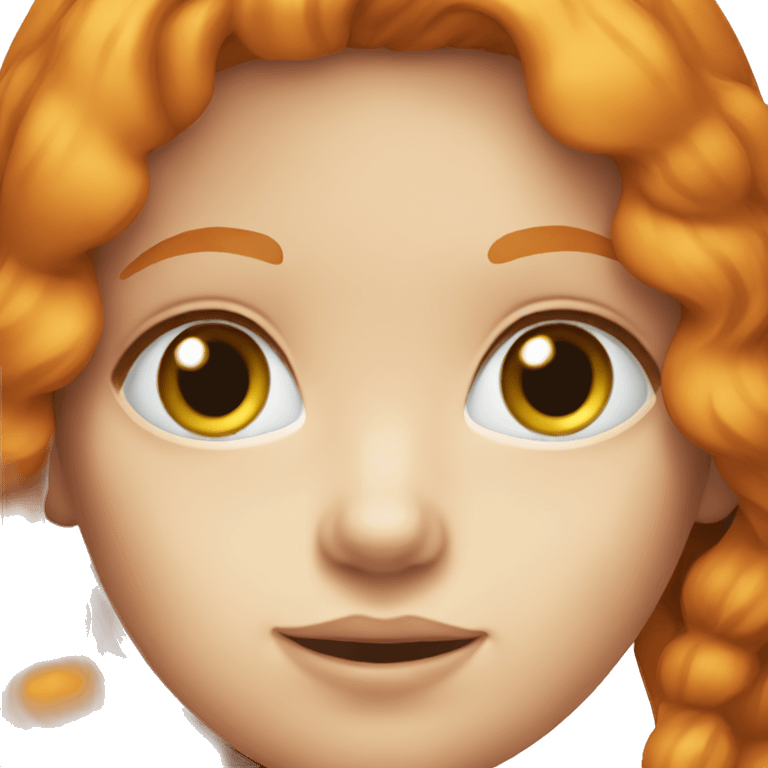 Ginger girl with big blue eyes  emoji