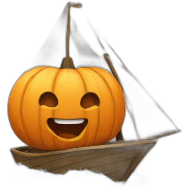 Pumpkin sailing emoji