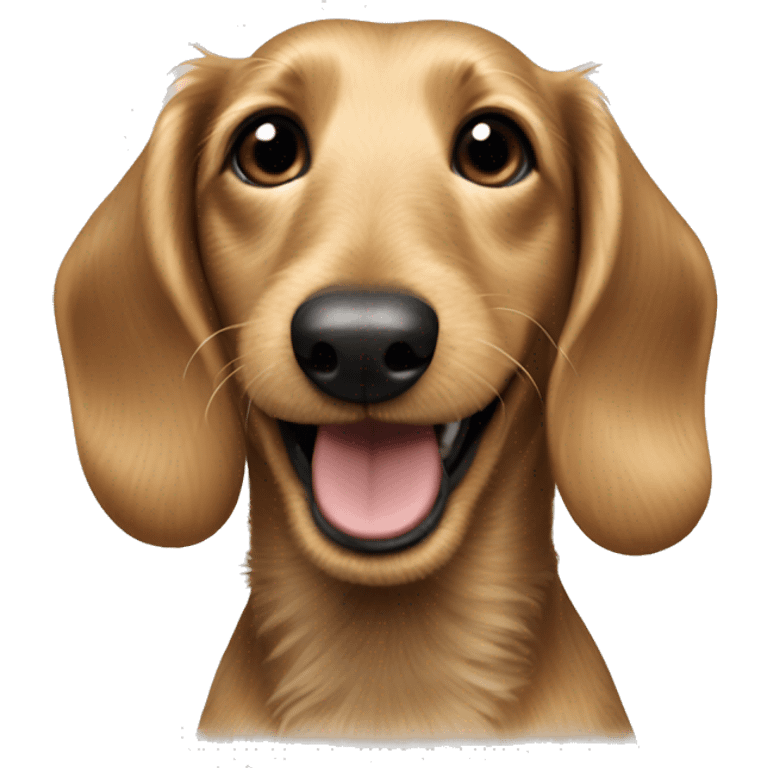 Happy wire-haired dachshund blonde coat emoji