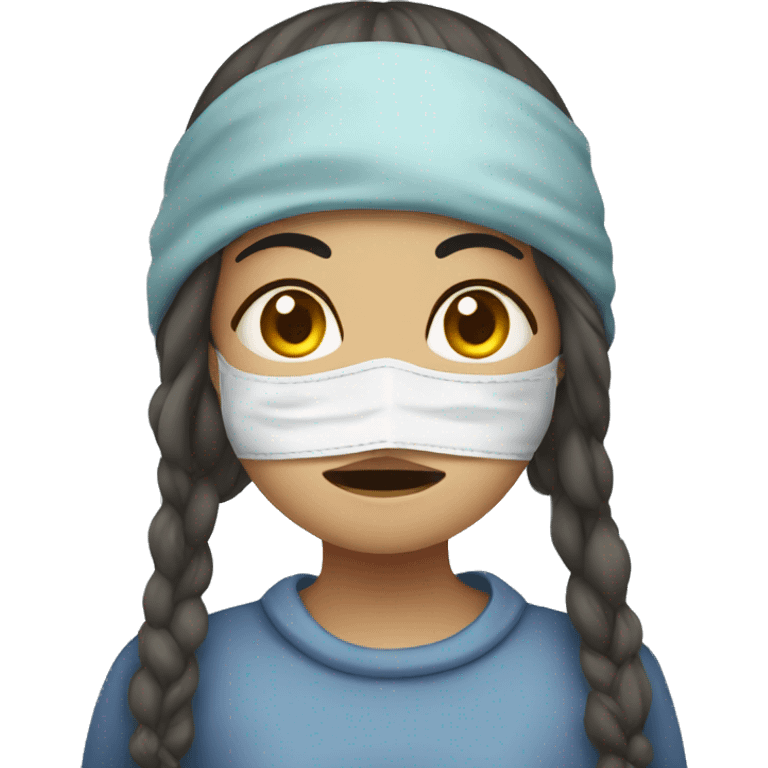 A sick girl have mask  emoji