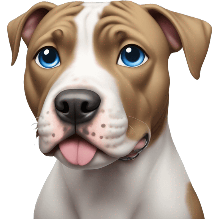 dog Pit Bull with blue eyes indoors emoji