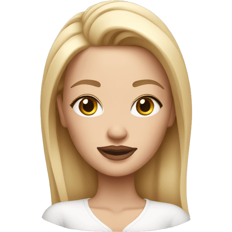 Blonde memoji with moisturiser on her face emoji