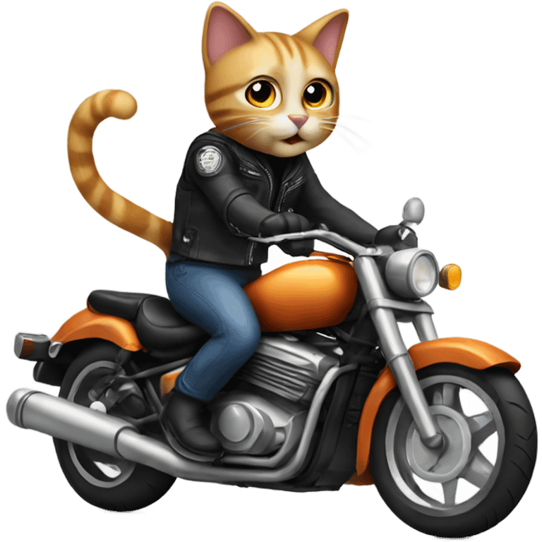 Cat on motorcycle  emoji