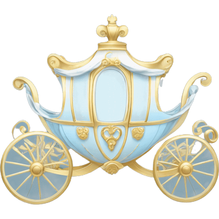 Fancy princess carriage light blue gold and white  emoji