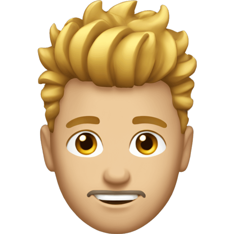 European, golden Mohawk hairstyle, stubble, man, young adult. emoji