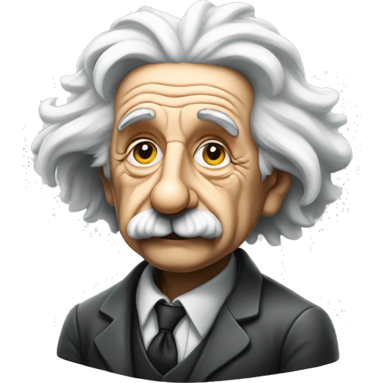 a pensive looking albert Einstein full body  emoji