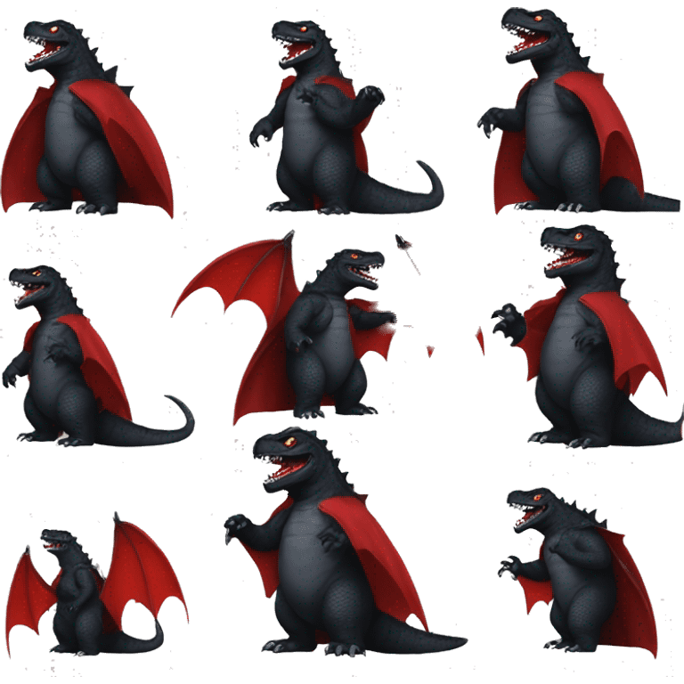 Godzilla dressed as Dracula  emoji