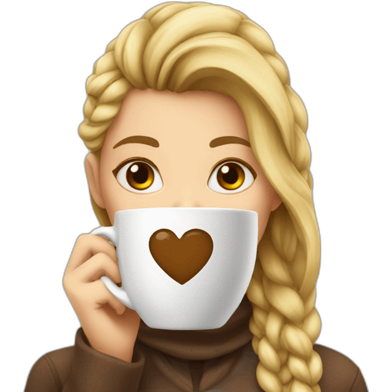 girl head who drink coffe emoji