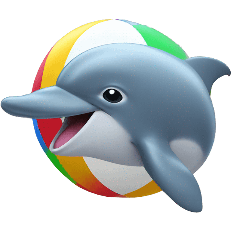 Dolphin with beach ball emoji