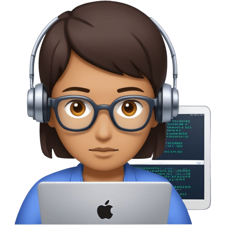 an ai developer using complex coding emoji