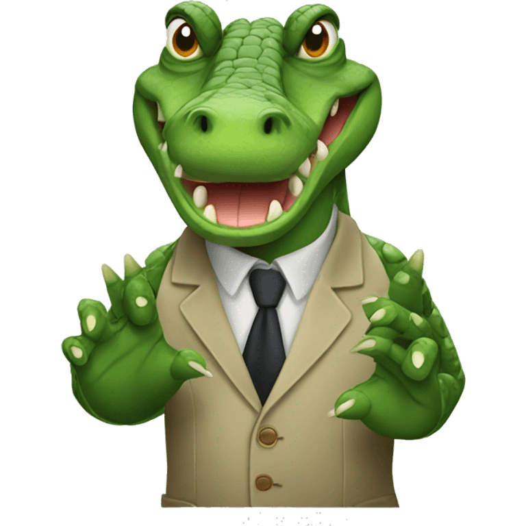 Crocodile with 10 fingers emoji